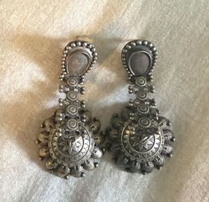 Ethnic Silver Jhumka Earrings