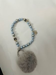 Charming Pearl & Pom-Pom Keychain