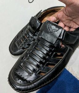 Classic Black Leather Gladiator Sandals