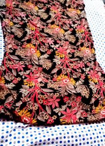 Black Floral Prinrt kurti set