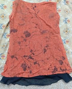 Floral Print Sleeveless Tunic Top
