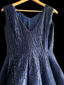 Sparkling Navy Blue Evening Gown