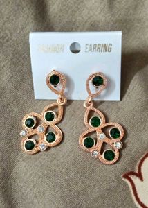 Willanzy Rose Gold Plated Set in green Colour...