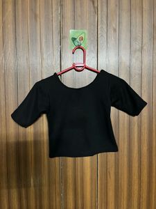 Basic Black Half Sleeve Top