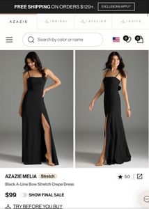 Black party Dress with Thigh Slit
