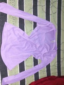 Lilac Square Neck Long Sleeve Top