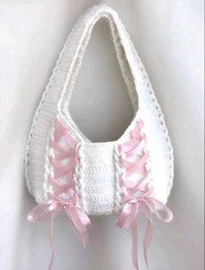 Crochet Hobo Bags with Ribbon Detail
