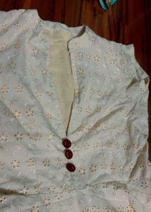 Elegant Embroidered Chikankari Gown