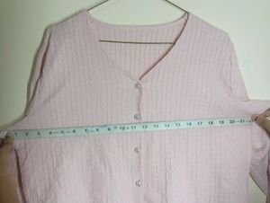 Savana Chic Pink Textured V-Neck Top