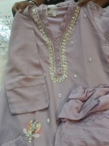 Embellished Kurta Set with Pants &amp; Dupatta