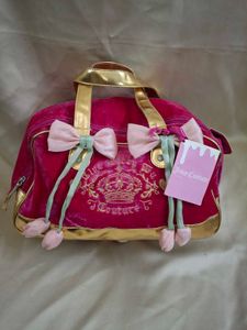 Juicy Couture Pink Velvet Bow Handbag
