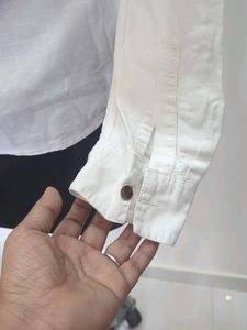Casual White Shirt - Mandarin Collar