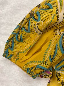Vibrant Yellow Paisley Print Tunic Top
