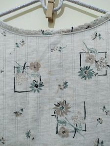 Classic Element Light Brown Khaki Floral Print Top