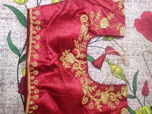 Free Size Readymade Blouse With Embroidery Golden Workn