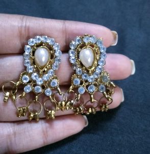 Vintage white Stone Ethnic Earrings