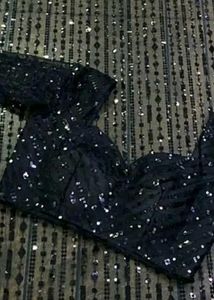 Black Saree With Padded Blouse