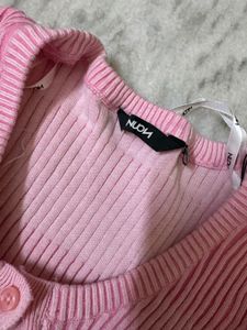 Pink Ribbed Cropped Top