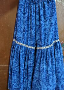 Stunning Blue Tiered Sharara Set