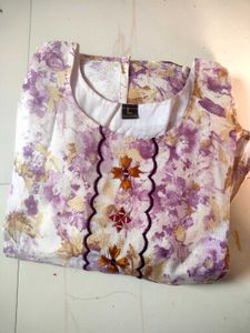Floral Print Embroidered Suit for Women