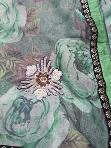 Beautiful Floral Print Saree with Blouse