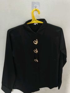 Elegant Black Button-Down Top
