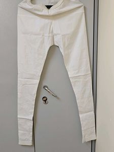White Embroidered Cotton Bottom