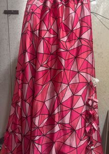 Pink Geometric Print Ethnic Skirt