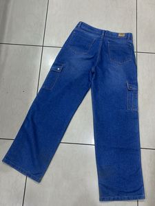 Blue Denim Cargo Pants