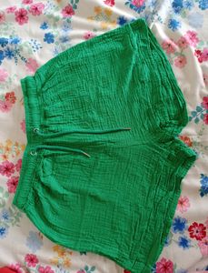 Parrot Green Colour Shorts For Women's