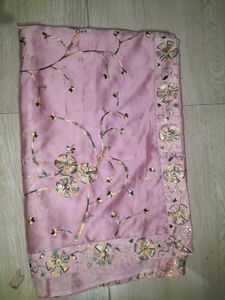 Elegant Embroidered Lavender Saree