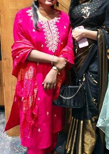 Vibrant Pink Embroidered Kurta Set
