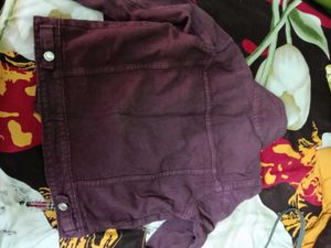 Burgundy Denim Jacket