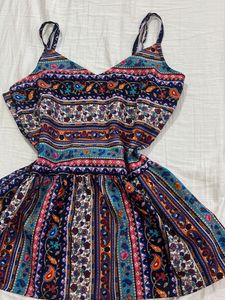 Bohemian Print Spaghetti Strap Dress