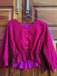 Chic Polka Dot Peplum Top