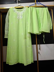 Pistachio Green Embroidered Kurta Set