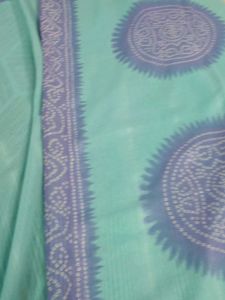 Beautiful Teal Saree with Bandhani Print