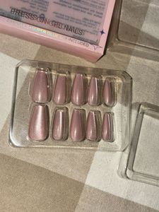 ✧ Shimmery Rose Gold Cat-Eye Press On Nails | Coff