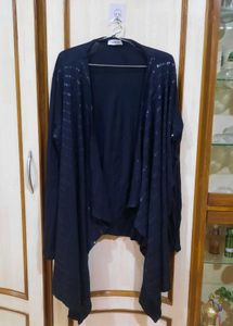 Navy Black Cardigan with Sparkles