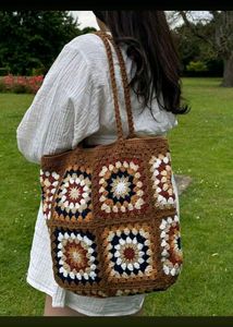 Boho Crochet Tote Bag
