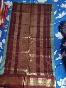 Silk Saree with Gold Detail