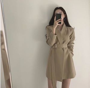 Chic Belted Blazer Dress
