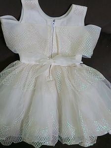 Beautiful Off White Baby Frock