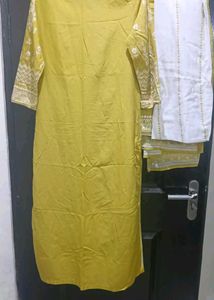 Yellow Kurta Set with plaazo