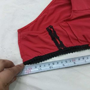 Red Briefs⭐ with Black Lace Trim