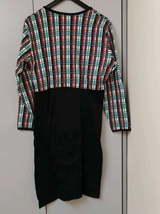 Checkered Long Sleeve Dress