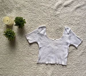 Ribbed Lace-Up Crop Top