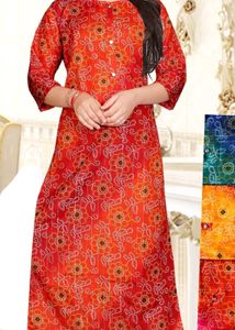 ❤️😍 Gorgeous Looking Brand New Bandhani Print Kurti ❤️😍 Colour Available 😍