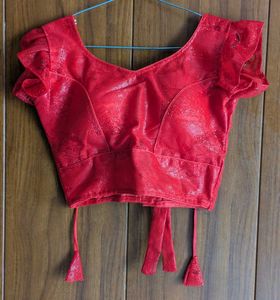 Vibrant Red Sequined Blouse