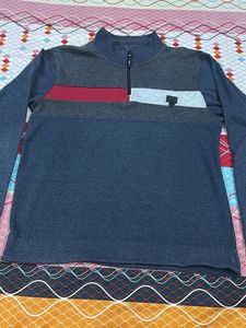 Men's Color Block Quarter Zip Sweater